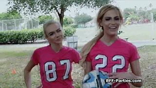 Sexy Soccer Babes in Uniforms Deliver Wild POV Blowjobs
