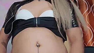 Latex Transsexual Masturbates In Crossdressing Session