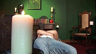 Sexy Latex Nun Gives Blowjob and Cumshot