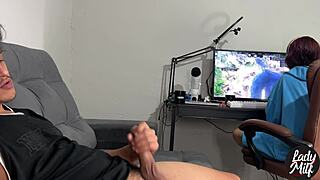 Latina Catches Him Jerking Off And Sucks