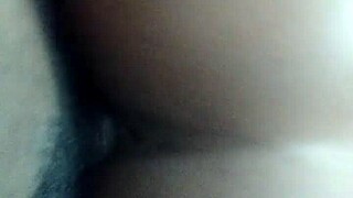 Mature ebony amateur with fat pussy gets bold cock action