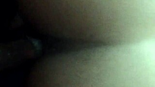 Mature ebony amateur with fat pussy gets bold cock action