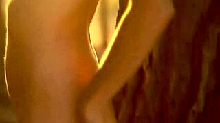 corinna, the busty blonde teen, poses nude at sunset