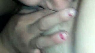 Wow, this cum-swallowing babe can't get enough cum in her mouth!