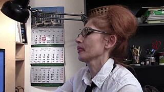 Julia's Big Natural Tits Secretary Masturbates