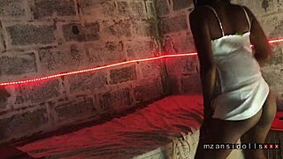 Ebony Teen in Dress Gives Blowjob While Fingering Tight Pussy with Vibrator