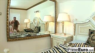 Cute Evelyne Foxy showcases her perfect pussy in a hardcore scene. She engages in blowjob and fucking with a European babe.