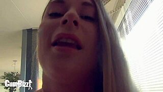 brunette teen sucks big cock sloppy for cum