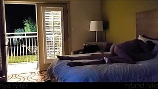 Hot young slut fucked hard in motel with door open 😈