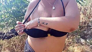 wet big boobs sucking toy in public massage?