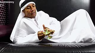 Trans genie Daniela Marks, you're offering your ass to hung Aladdin for bareback anal creampie action in DT1190.