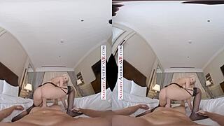 Riley Steele Swallows Cum in Heels and Lingerie POV