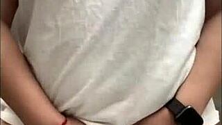 Flashing my ass in the public store made me so horny, I masturbated in the restroom.