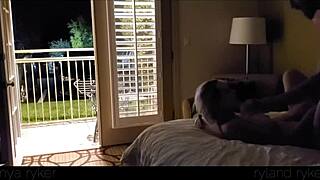 Hot young slut fucked hard in motel with door open 😈