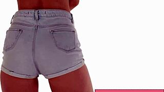 Sexy Danish Slut Shakes Tight Ass in Jean Shorts for Scandinavian European Legs Tease