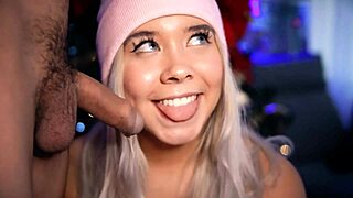 Oh Wow This Horny Blonde Teen Plays And Sucks That Small Cock Until It's Hard For Her!