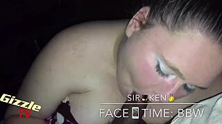 white bbw gives sloppy interracial blowjob