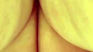 Fat blonde milf in lingerie on public street