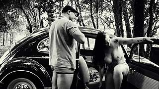 what happens with retro interracial sex in old fusca car?