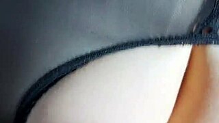 intriguing shiny pantyhose tease with naughty secretary bending over to seduce her boss in nylon fetish play