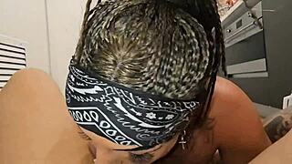 Mature Milf Deepthroats Hard with Muscular Tattoo Clit Rimjob