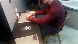 hot milf in skirt gives blowjob with gaping ass