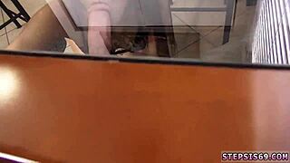 petite teen sucks stepbro's banana for first anal taboo