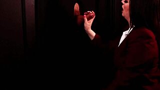 overwhelmed with desire as young student in lingerie gets cum-covered at gloryhole with neighbor