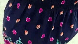 Fat blonde milf in lingerie on public street