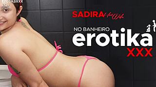 Did Sadira hotwife take that big tattooed cock deepthroat in the Erotikaxxx bathroom with cum in mouth while corno calls?