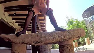 Dare to Witness Extreme Outdoor Dildo Fucking with Wet Milf Cumming Hard