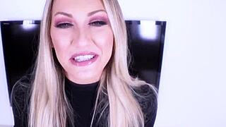 WOW HOT BLONDE ADIRA ALLURE SUCKS AND FUCKS HUGE COCK FOR CUMSHOT!