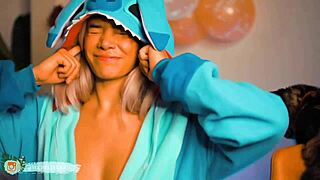 Damn she looks so cute in cosplay! But watch her skinny beautiful body masturbating wildly.