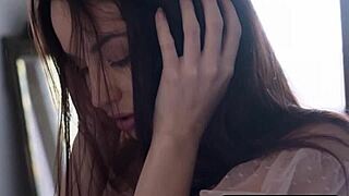 Slender Czech Babe Strips Flaunting Hairy Pussy