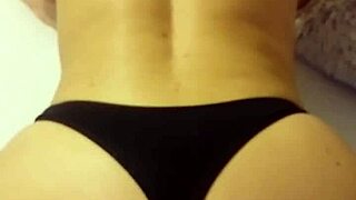 In this amateur scene, a wife gets a cumshot right on her ass, the hot load dripping down as she moans in pleasure.