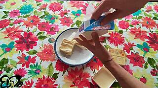 Spreading Cheese And Sucking It