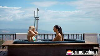 Angie Lynx & Ohana Petite Share Intense Climax in Hot Tub by PrimeLesbian