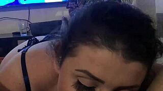 Kelly casually licks her husband's balls