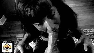 In this pov scene, the mature milf granny gives a blowjob and eagerly swallows the huge cum load from her amateur partner