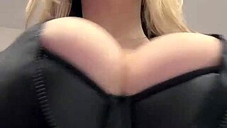 big natural tits bursting out of leather 😘