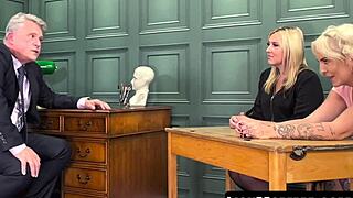 Stepmom Charlie Rae and Gigi Patsy Suck Principal's Cock in Threesome