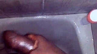 Jerking My Dick In Shower With Cum And Monster Big Black Cock
