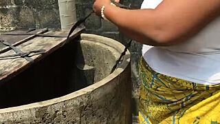 Outdoor fun with a bitch sporting massive tits getting helped and fucked hard 😜