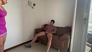 this latina teen roommate turns into a dirty-talking slut for quickie parody fun in homemade style