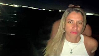 Wife Gives Blowjob To Husband Friend On Beach