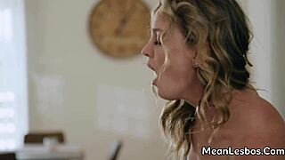 I watch these sexy blondes finger and lick each other's pussies.