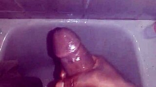 Jerking My Dick In Shower With Cum And Monster Big Black Cock