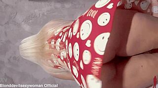 Latina Blonde in Stunning Little Dress with Curvy Ass