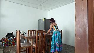 The sinful maid began spreading her pretty pussy open for uncle domination in homemade fetish play