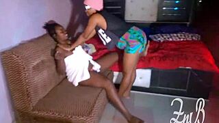 Zainab And Blacka Kiss Passionately! Big Tits Lesbian Action!